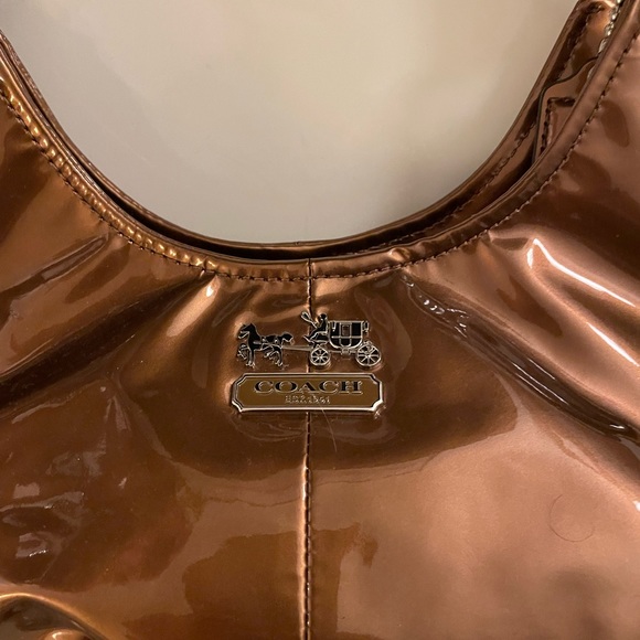 Coach Vinyl Bronze Purse - Picture 2 of 4